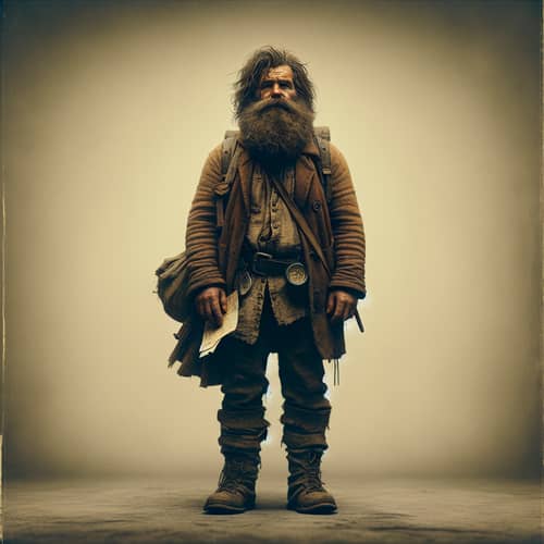 Lost Bearded Explorer in Thought