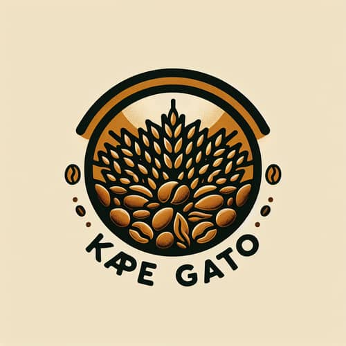 KAPE GATO: Aesthetic Rice Coffee Logo for Warmth and Energy