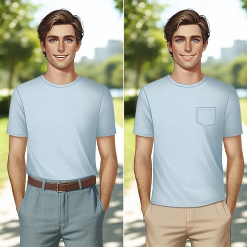 Smiling Person in Casualwear at Sunny Park