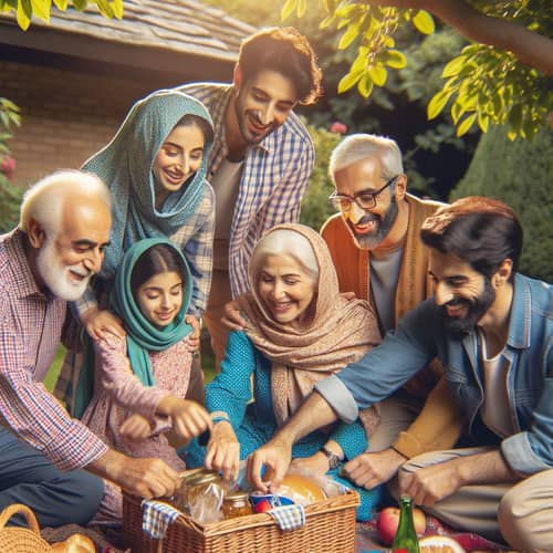 Persian Family Picnic for Sizdah Bedar Celebration