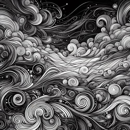 Abstract Black and White Line Art Background