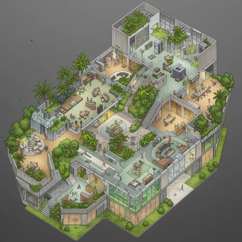 Unique Modern Office Floorplan with Server Room