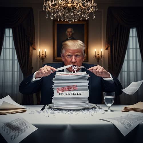 Trump Eating Epstein File List: Shocking Image