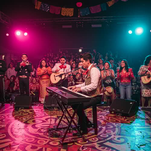 Live Keyboard Performance in Colorful Mexican Style