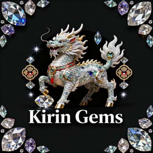Kirin Gems Logo Design | Unique Gemstone Branding