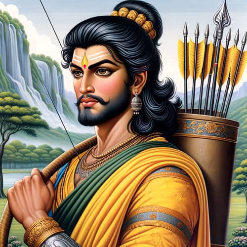Ancient Indian Mythology: Renowned Figure in Royal Attire