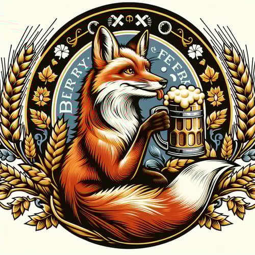 Crafting a Fox-Inspired Brewery Coat of Arms with Traditional Beer Stein Design