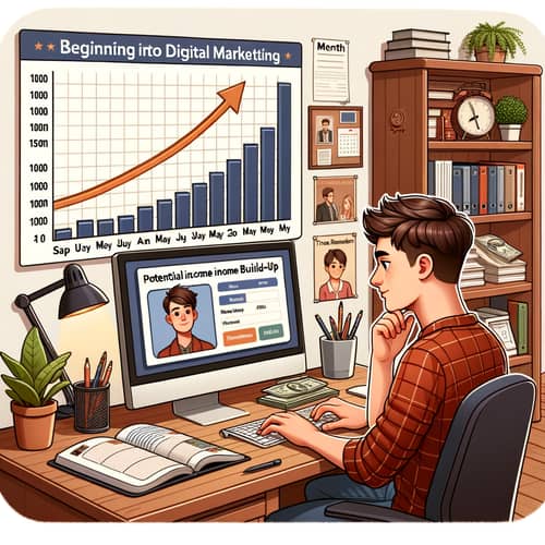 Beginner's Journey into Digital Marketing | Income Growth Visualization