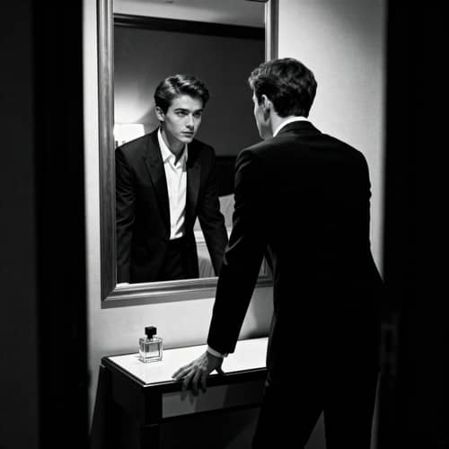 Dramatic Black and White Photo of a Young Man Dramatic Black and White Photo of a Young Man