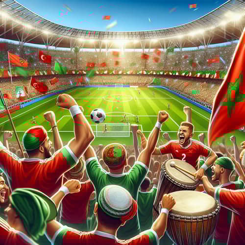 Moroccan Football Team World Cup Match Excitement