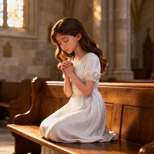 3D Style Artwork of a Beautiful Girl Praying 3D Style Artwork of a Beautiful Girl Praying