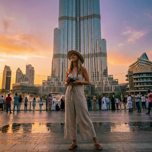 AI Image of Person at Burj Khalifa