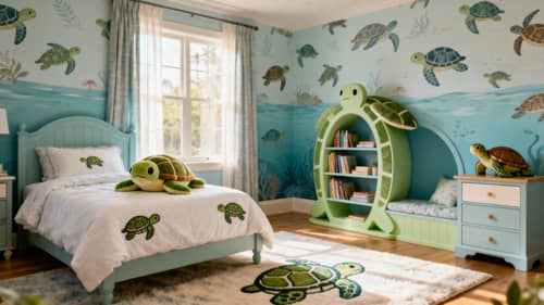 Beautiful Custom Kids Room with Turtles