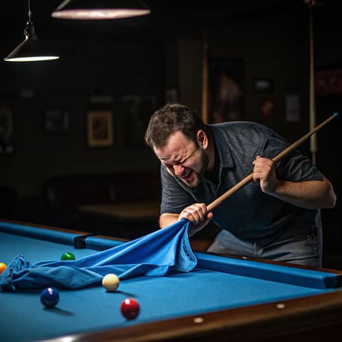 Pool Game Mishap: Man Cries Over Table Ruin
