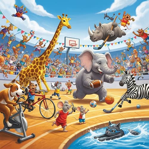 Whimsical Animal Fitness Fiesta at the Olympics