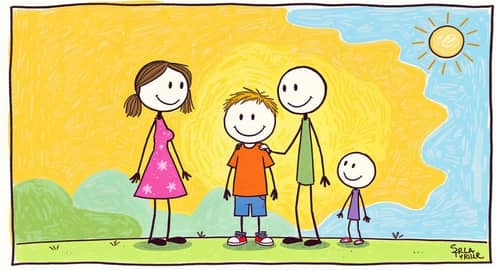 Playful Stickman Family Art