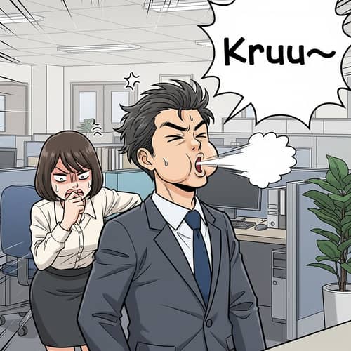 Funny Office Webtoon: Loud Burp Moment