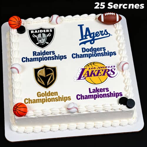 Championship Cake for 35: Raiders, Dodgers, Lakers & Knights