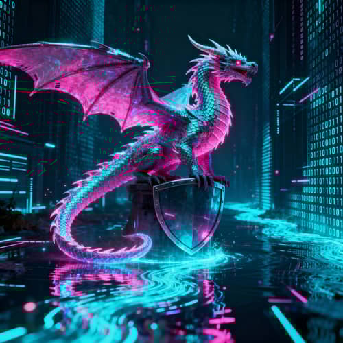 Digital Dragon in Cyberspace: A Neon Odyssey