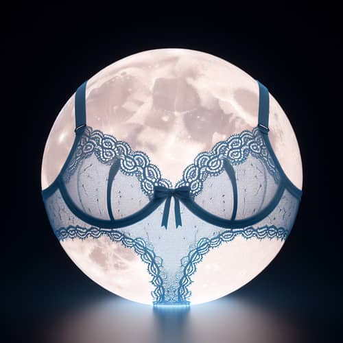Anthropomorphized Moon in Lace Bra