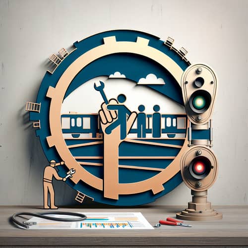 Railway Workers Unity Logo | Safety Semaphore and Dynamic Worker