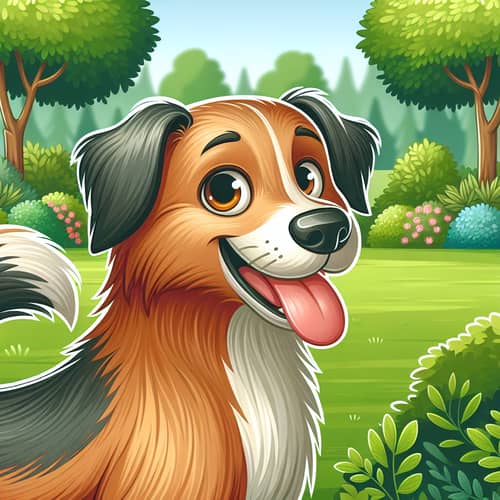 Healthy and Happy Dog in Lush Green Park | Nature's Beauty