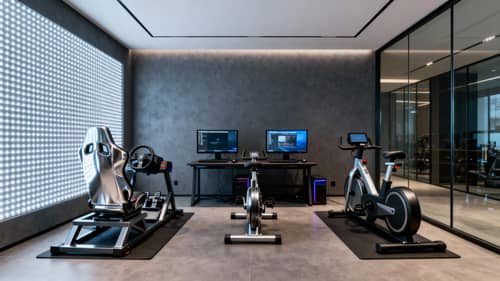 Custom Gym Design in 125sqft | LED & Glass Features Custom Gym Design in 125sqft | LED & Glass Features