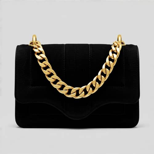 Stylish Black Franchie with Gold Chain