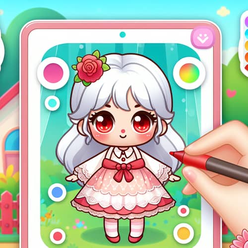 Adorable Little Girl with White Hair and Red Eyes in Bright Setting