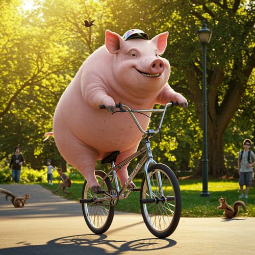 Fat Pig Riding BMX Bike Fun