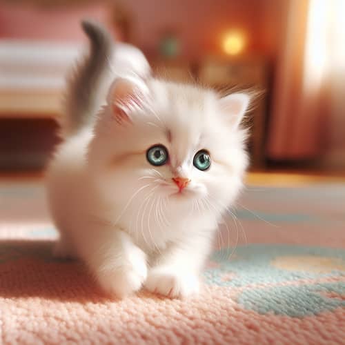 Fluffy Kitten with Soft Fur and Teal Eyes
