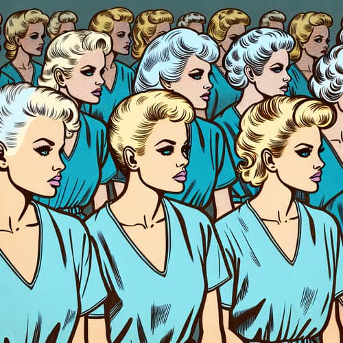 1950s Women's Prison Scene Illustration