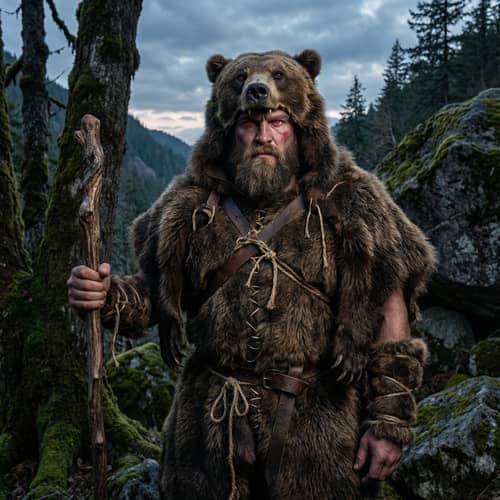Mighty Warrior in Bear Skin Armor Mighty Warrior in Bear Skin Armor