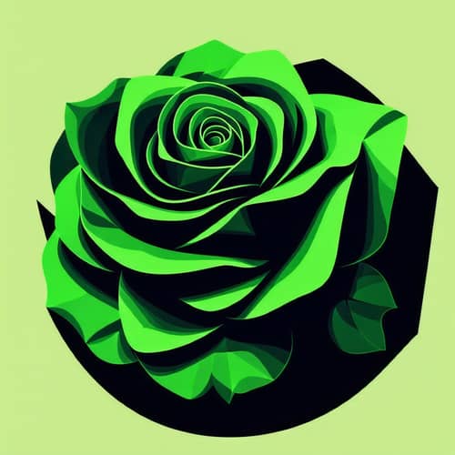 Rose Logo Design: Green and Black Profile Rose