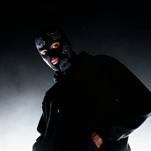 Masked UK Drill Rapper in Dark Style Art