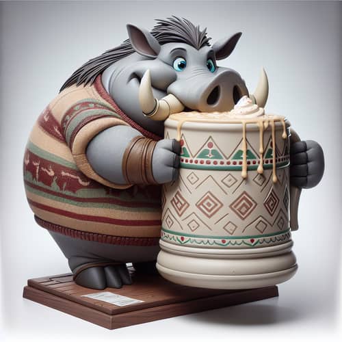 Festive Jumbo Eggnog Pumba Cartoon - Holiday Celebration