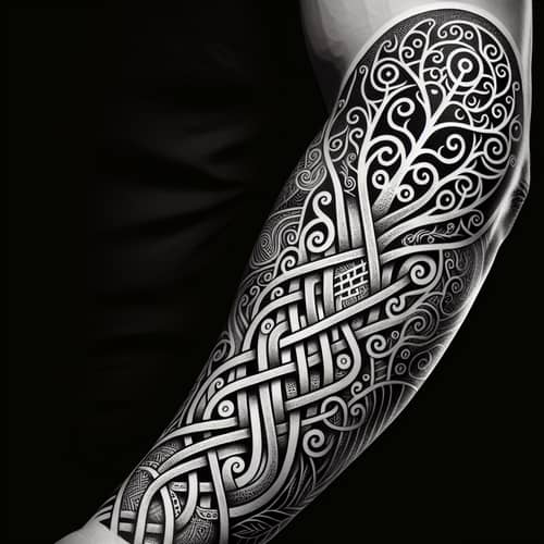 Norse Viking and Maori Art Tattoo Design for Forearm