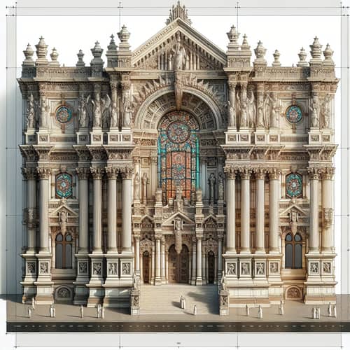 Temple Facade Design Inspired by Berlin Cathedral Style