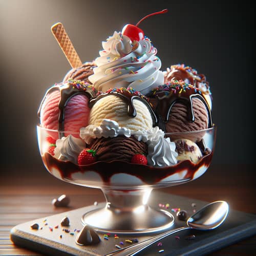Realistic Ice Cream Sundae Delight