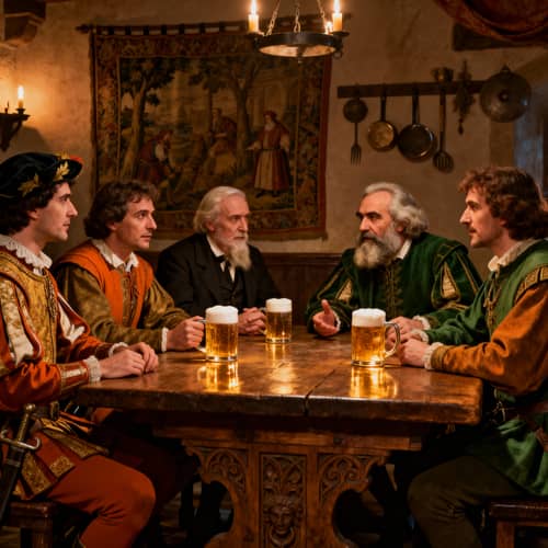 Historical Figures in a 15th Century Tavern Historical Figures in a 15th Century Tavern