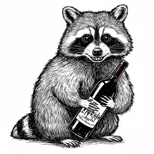 Band Logo Design: Raccoon & Wine Bottle Art