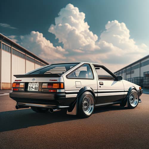 Toyota Sprinter Trueno AE86 - Classic Japanese Car in Iconic White & Black Design