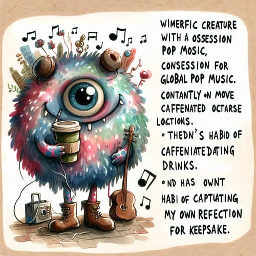 Whimsical Creature Obsessed with Taylor Swift, Location Stalker