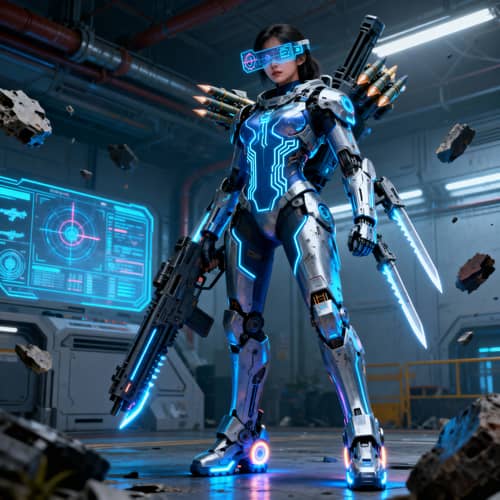 Mecha Exo Suit Armory with Missile Launchers