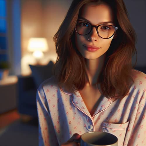 Tall Woman in Pajamas | Domestic Evening Setting