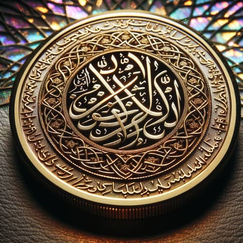 Exquisite Islamic Gold Coin with Arabic Calligraphy - Rare Find