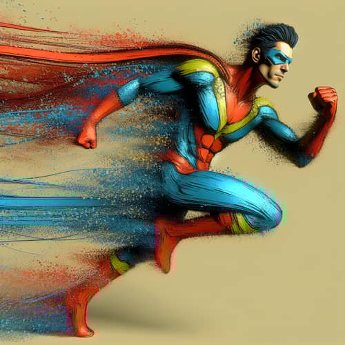 Dynamic Superhero Action Pose | Vibrant Colors - 8k Resolution
