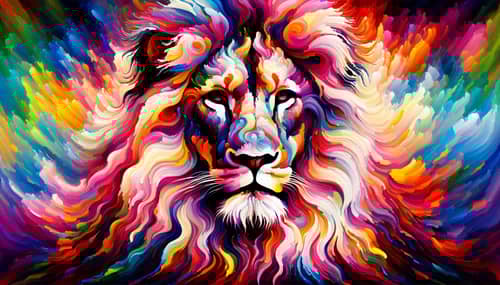 Psychedelic Lion - Abstract & Expressionistic Digital Painting