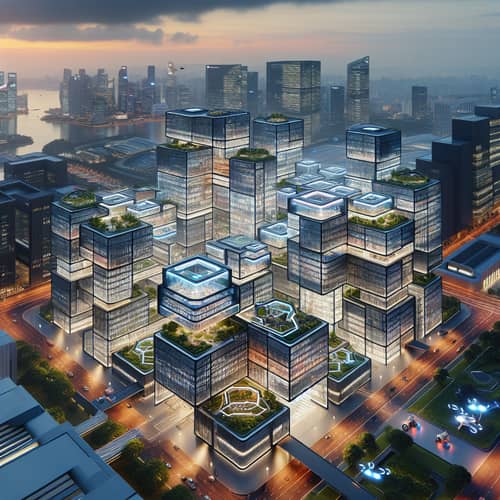 High-Tech Office Building Complex | Futuristic Architecture Design