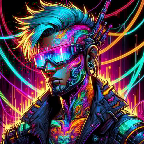 Futuristic Cyberpunk Character Inspired by Anime Aesthetics